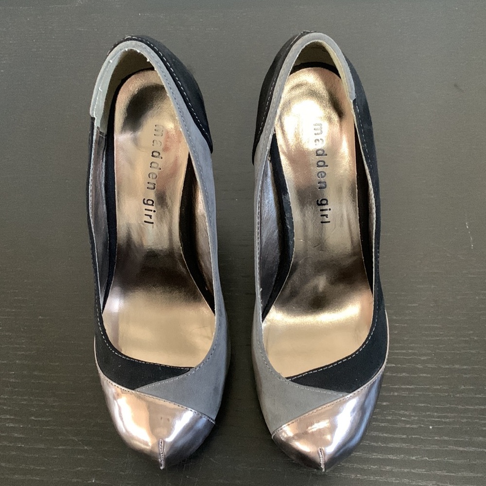 MADDEN GIRL suede, stiletto, platform heels